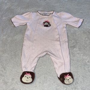little me footie/ sleeper snap up monkey